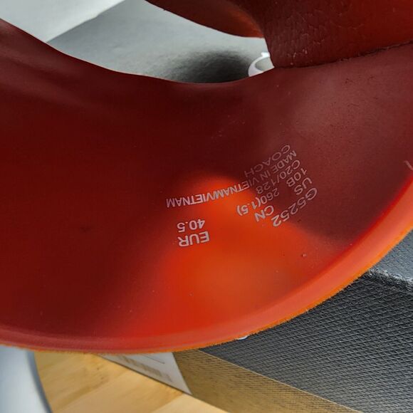 COACH Udele Signature Rubber Slides Fiery Red, Sz 10 B With Box Limited Edition - Picture 6 of 16